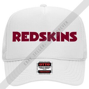 Washington Redskins Retro Wordmark Font Logo Foam Trucker Hat WHITE